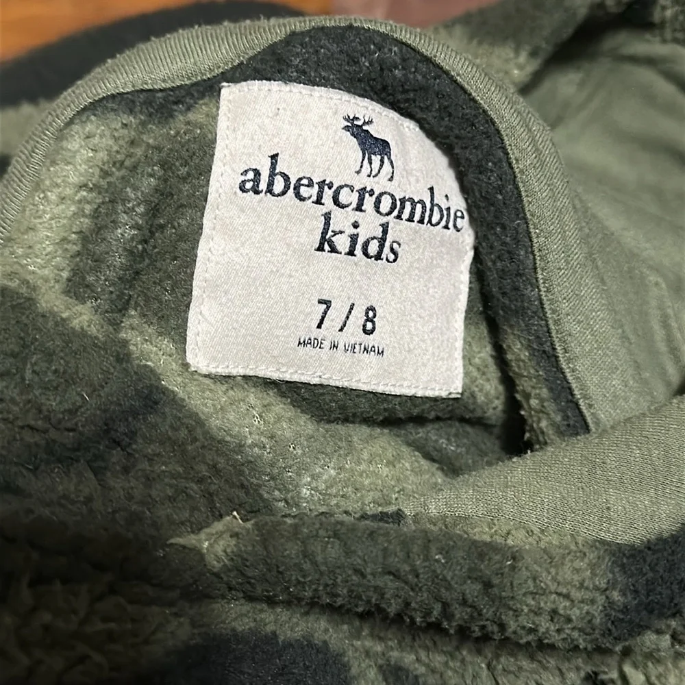 Abercrombie Boys Sherpa Fabric Hoodie, Camo, Sz 7/8